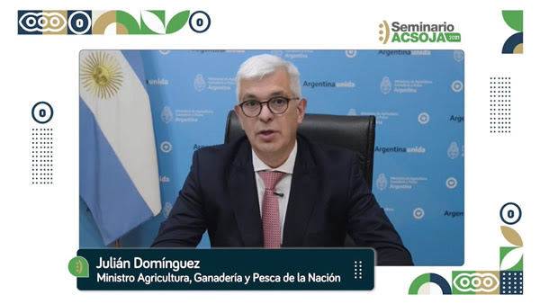 En primer discurso en ACSOJA 2021, Domínguez habló promover la producción sojera, ley de Bosques y sustentabilidad