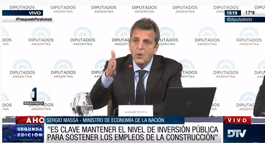 Sergio Massa en Diputados: Argentina cerraría con crecimiento del 4,2% en 2022 y un 2% en 2023